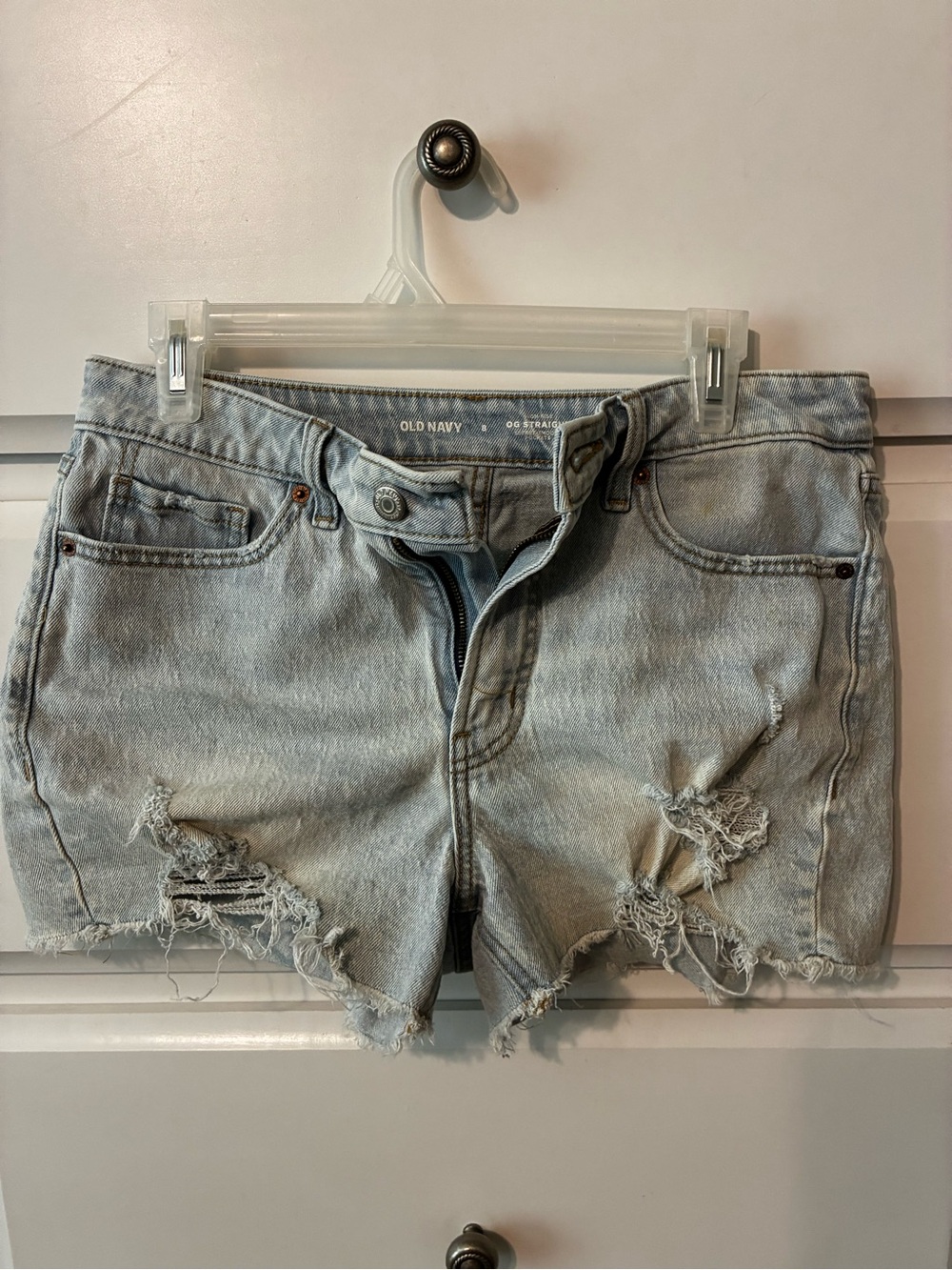 Old Navy Light Blue Distressed Jean Shorts